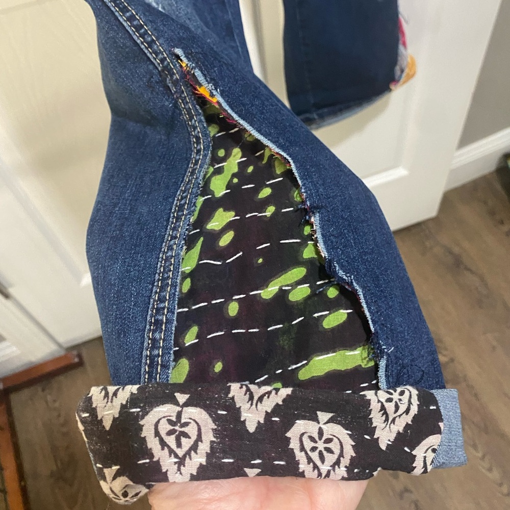 KanCan Multicolor Kantha Upcycled Overalls - Large - Picture 3 of 15